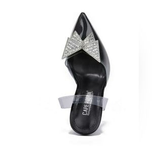Brand New Cape Robin Black And Clear Size 9 Pump W/ Silver Accent.